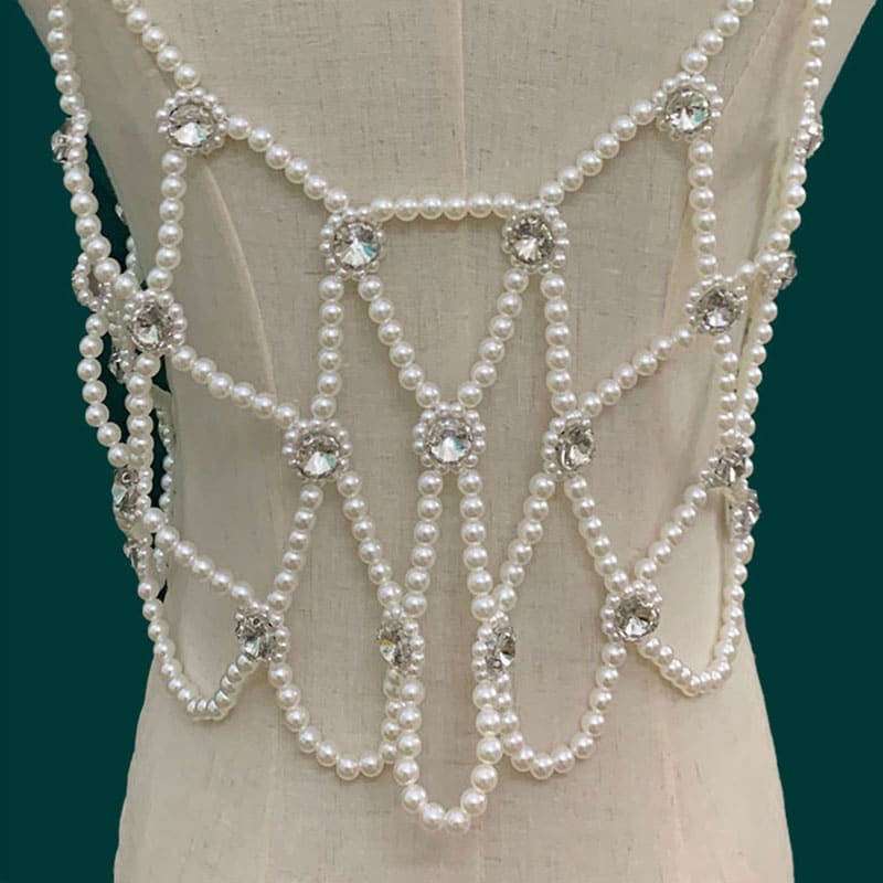 Luxurious Pearl Beaded Camisole - Handmade Fashion Piece