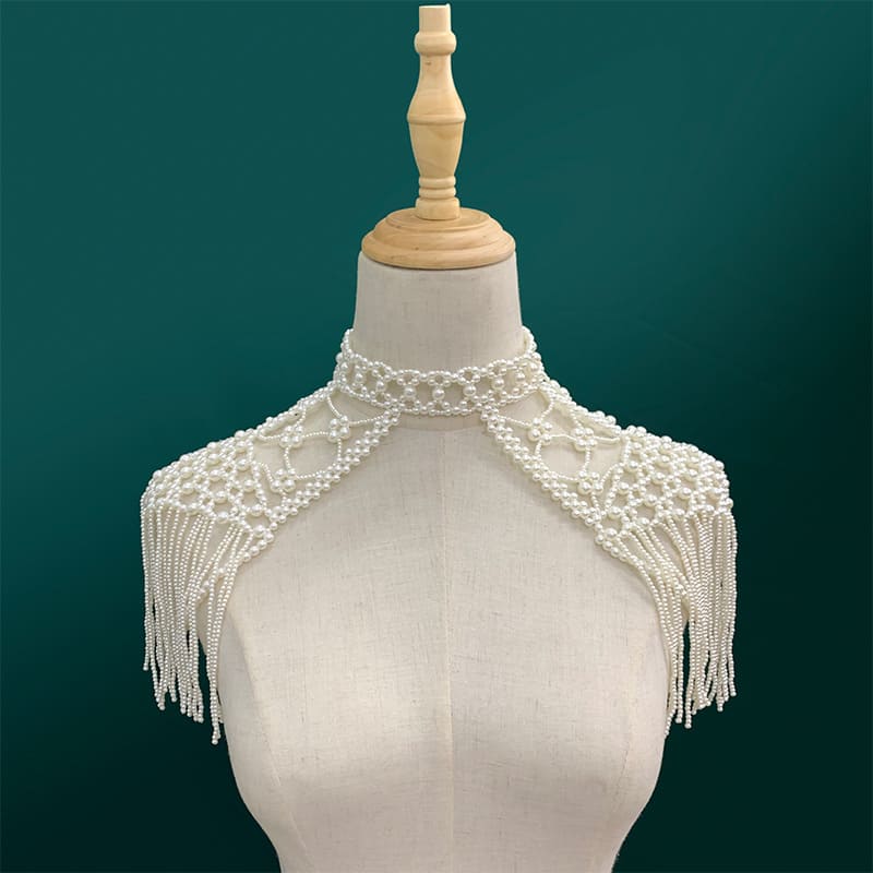 Luxury Pearl Beaded Collar - Handcrafted Sophistication