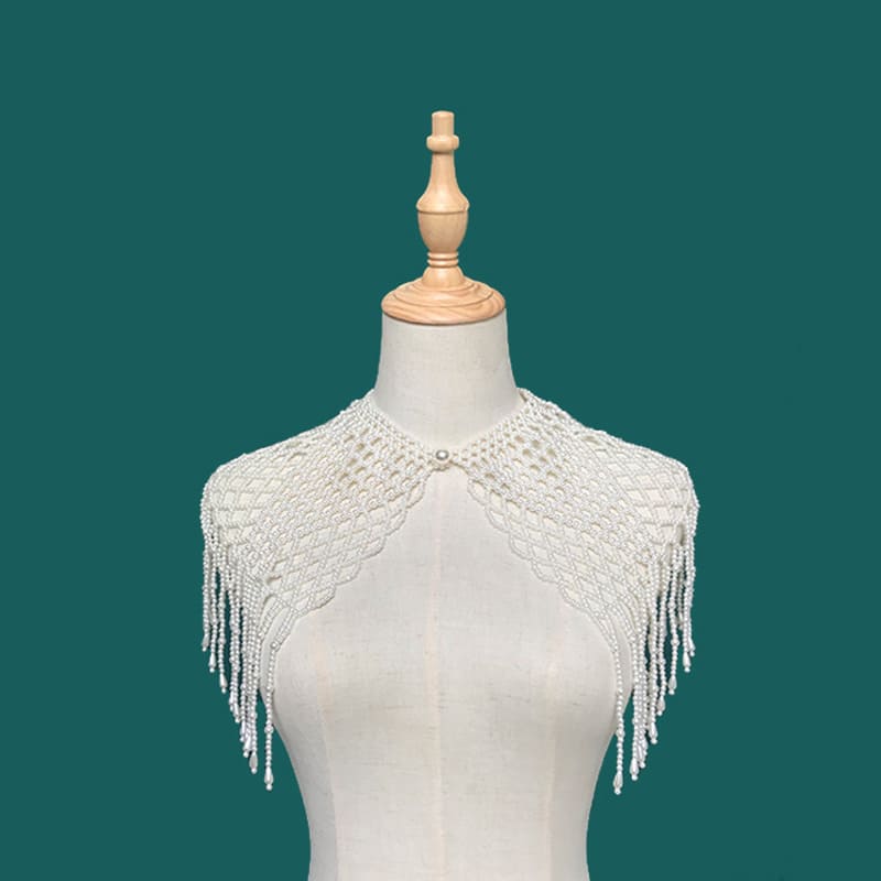 Elegant Pearl-Studded Capelet - Handcrafted with Care