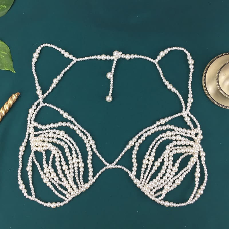 Artisan Pearl Bead Bra - Unique and Stylish