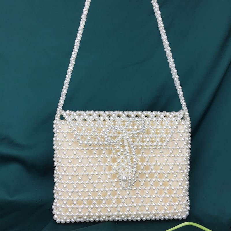 Elegant Pearl Handbag - Handmade with Precision