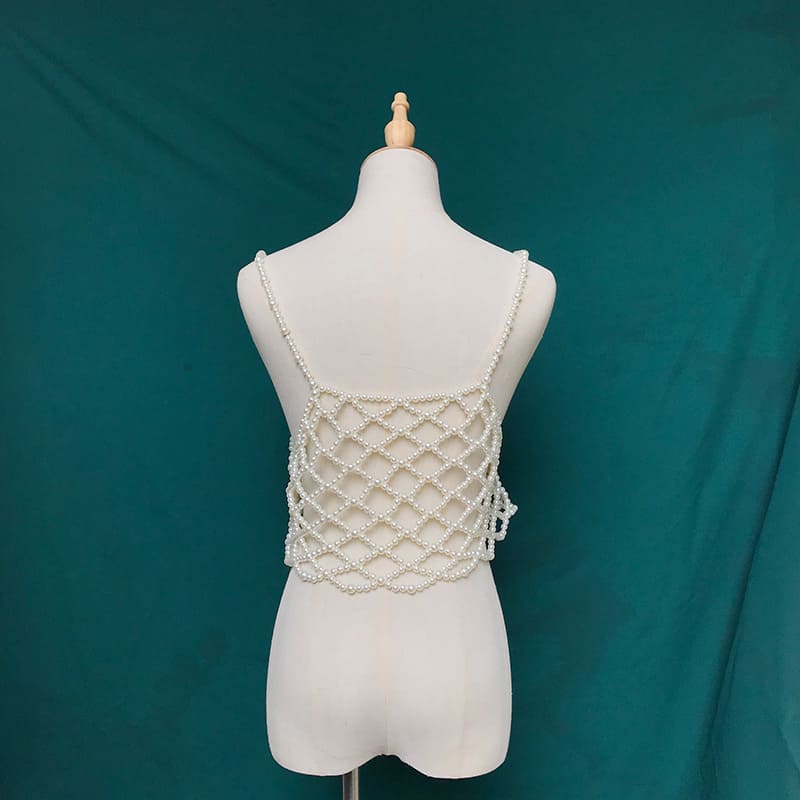 Artisan Pearl Bead Camisole - Unique Handmade Top