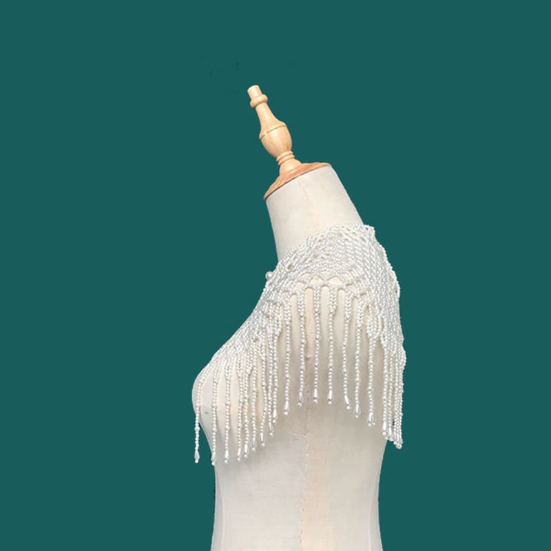 Elegant Pearl-Studded Capelet - Handcrafted with Care