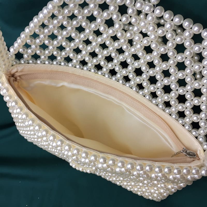 Elegant Pearl Handbag - Handmade with Precision