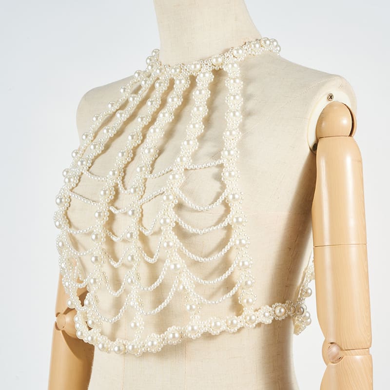 Elegant Pearl Beaded Camisole - Handmade with Attention to Detail