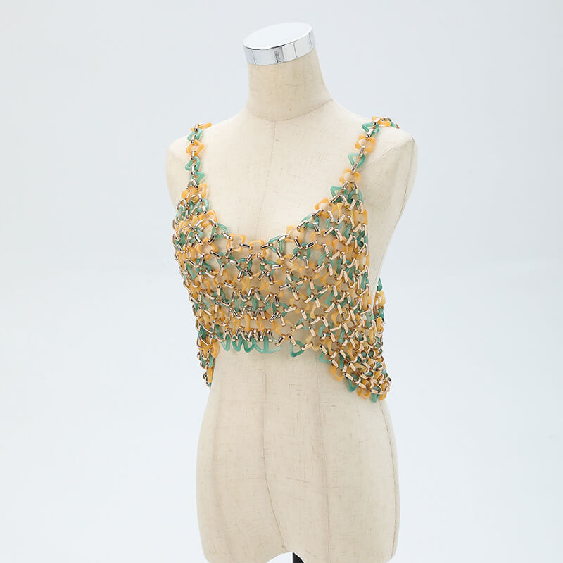 Pearl Beaded Sleeveless Top - Handcrafted Fashion Statement