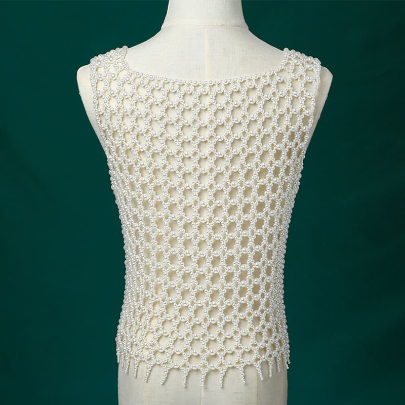 Handmade Pearl Embellished Tank - Elegant and Chic