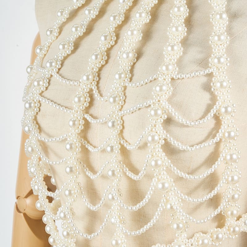 Elegant Pearl Beaded Camisole - Handmade with Attention to Detail