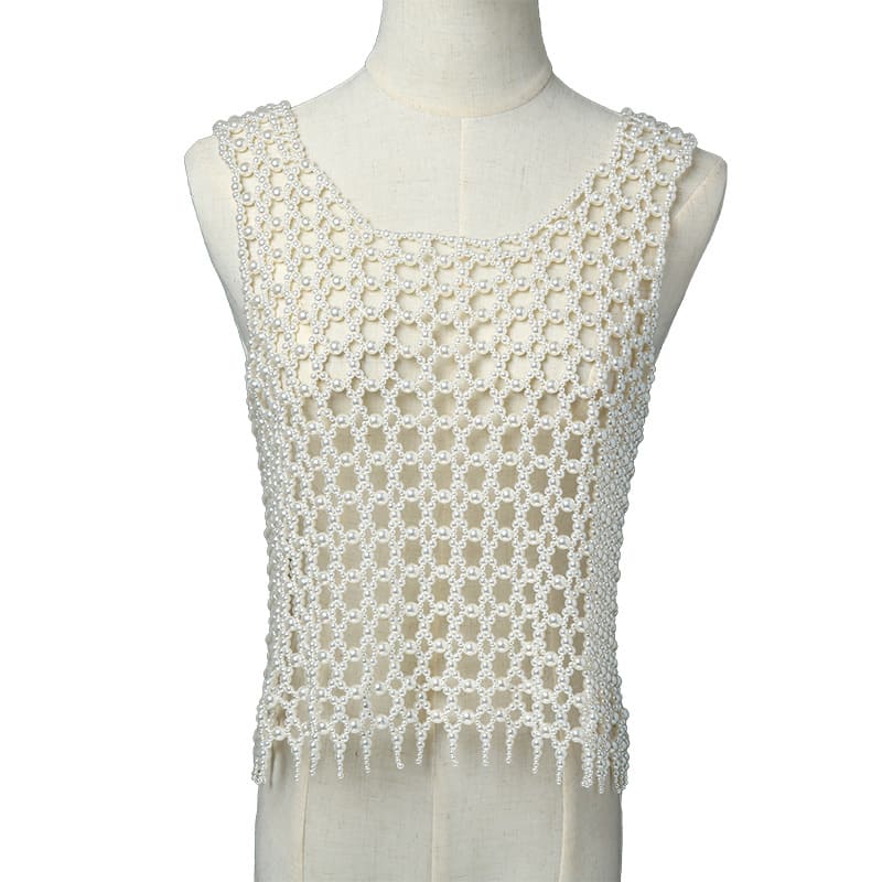 Handmade Pearl Embellished Tank - Elegant and Chic