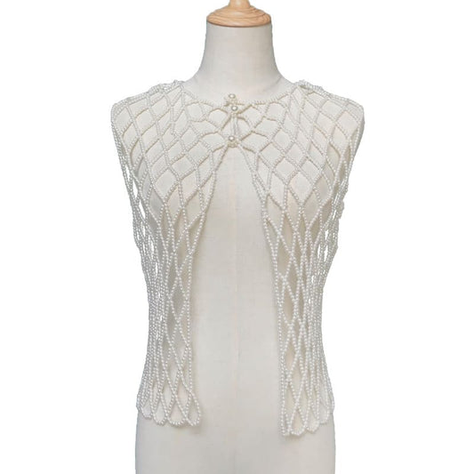 Artisan Pearl Beaded Sling Top - Unique and Elegant