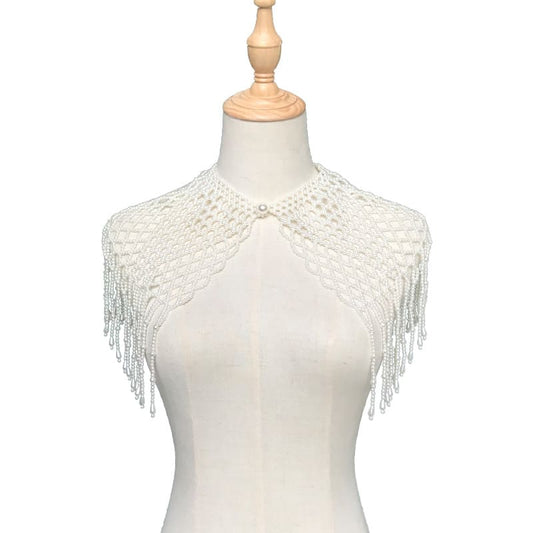 Elegant Pearl-Studded Capelet - Handcrafted with Care