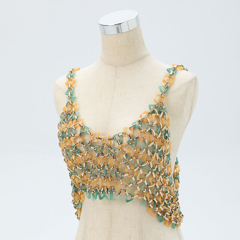 Pearl Beaded Sleeveless Top - Handcrafted Fashion Statement