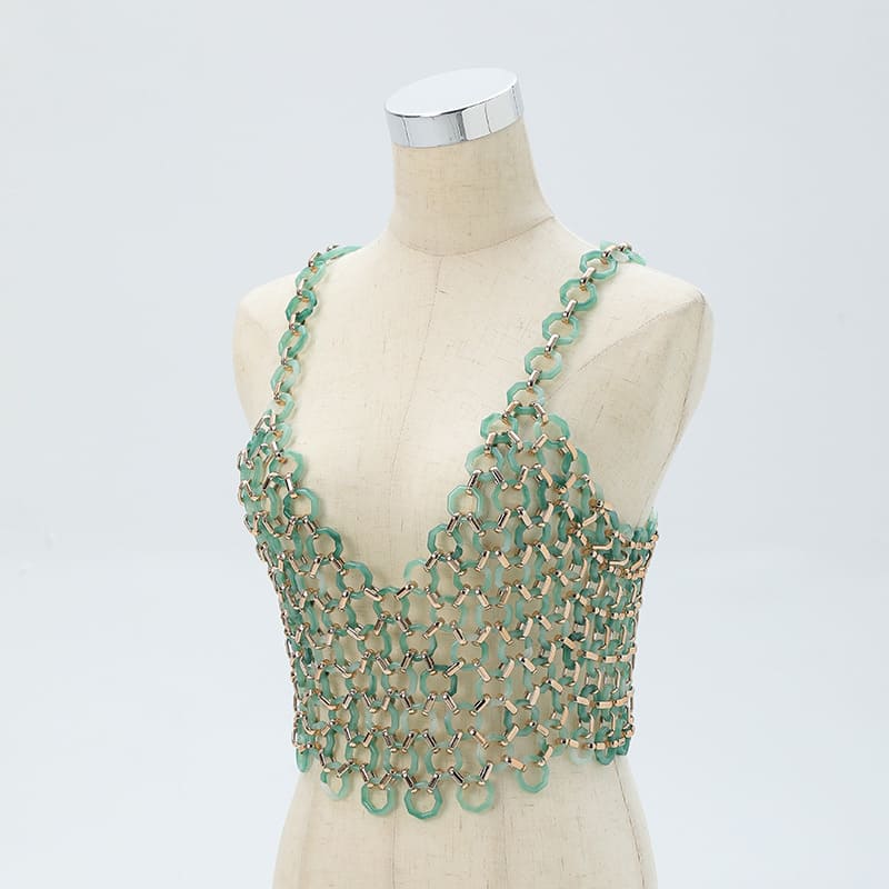 Luxurious Pearl Bead Sling Top - Handcrafted with Elegance