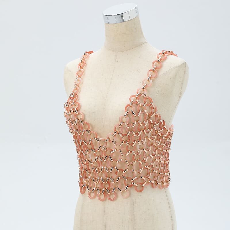 Luxurious Pearl Bead Sling Top - Handcrafted with Elegance