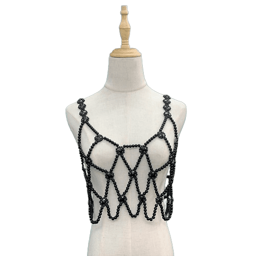 Luxurious Pearl Beaded Camisole - Handmade Fashion Piece