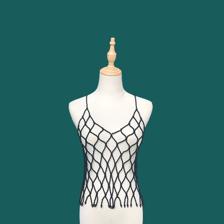 Luxury Handmade Pearl Bead Tank Top - Chic & Stylish