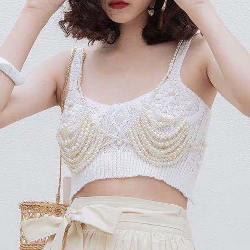 Artisan Pearl Bead Bra - Unique and Stylish