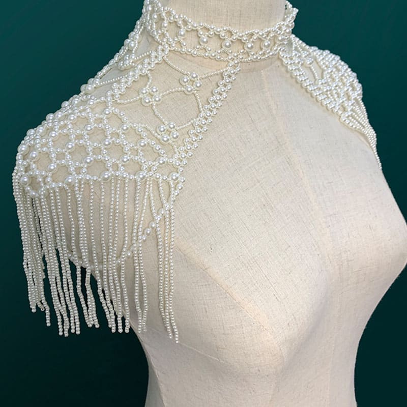 Luxury Pearl Beaded Collar - Handcrafted Sophistication