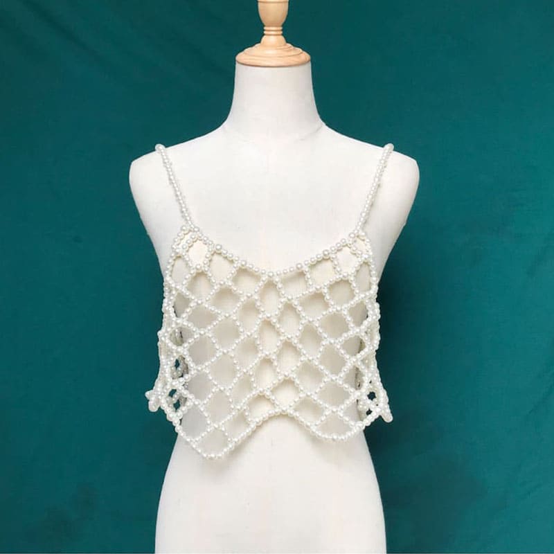 Artisan Pearl Bead Camisole - Unique Handmade Top