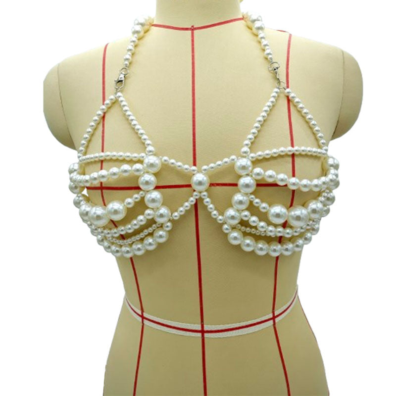 Handmade Pearl Bra – Elegant Beaded Lingerie for Special Occasions