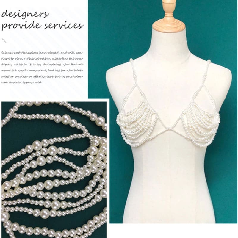 Artisan Pearl Bead Bra - Unique and Stylish