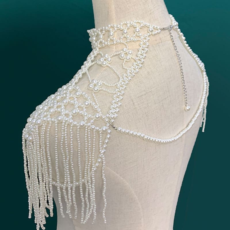 Luxury Pearl Beaded Collar - Handcrafted Sophistication