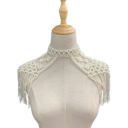 Luxury Pearl Beaded Collar - Handcrafted Sophistication