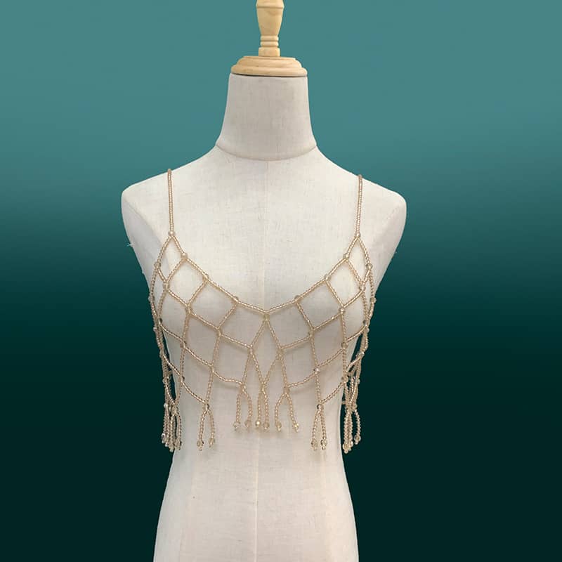 Exquisite Pearl Beaded Cami - Handmade with Care