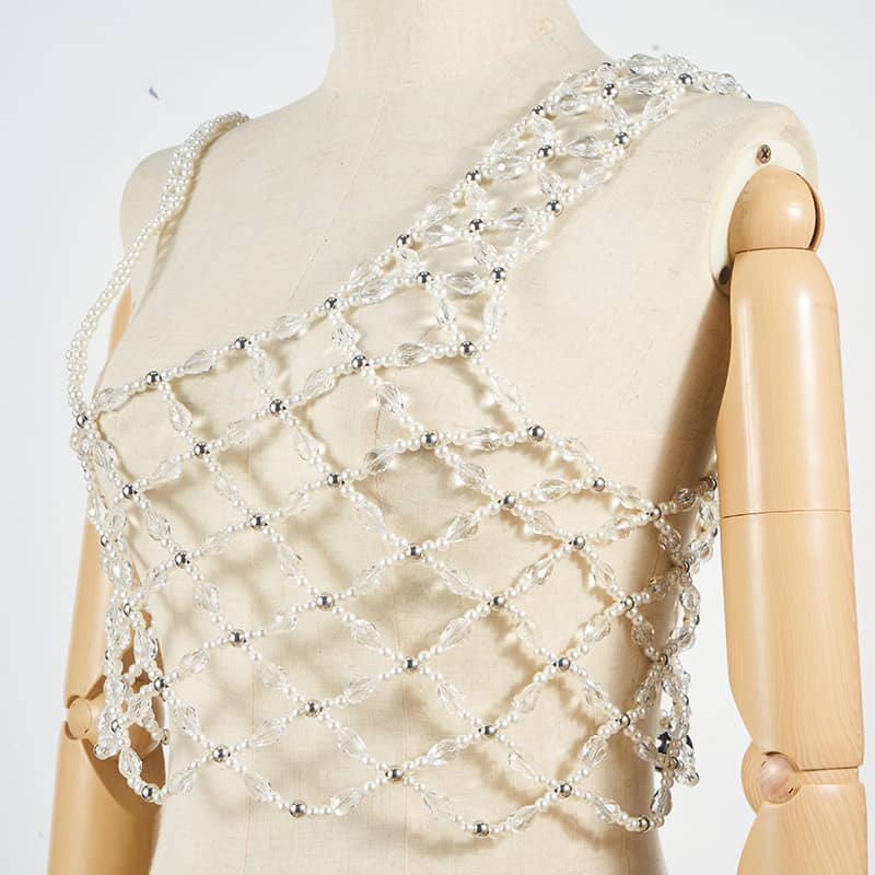 Handmade Pearl Bead Sling Top - Perfect for Special Occasions