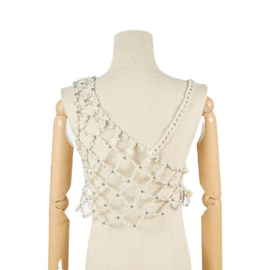 Handmade Pearl Bead Sling Top - Perfect for Special Occasions